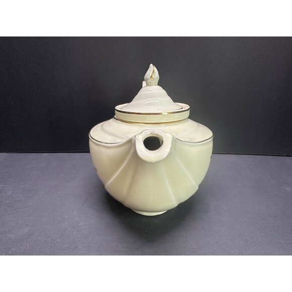 Vtg Hall Superior Jewel Autumn Leaf Pattern Aladdin Teapot Infuser Lid 9.5" Long - Picture 3 of 16